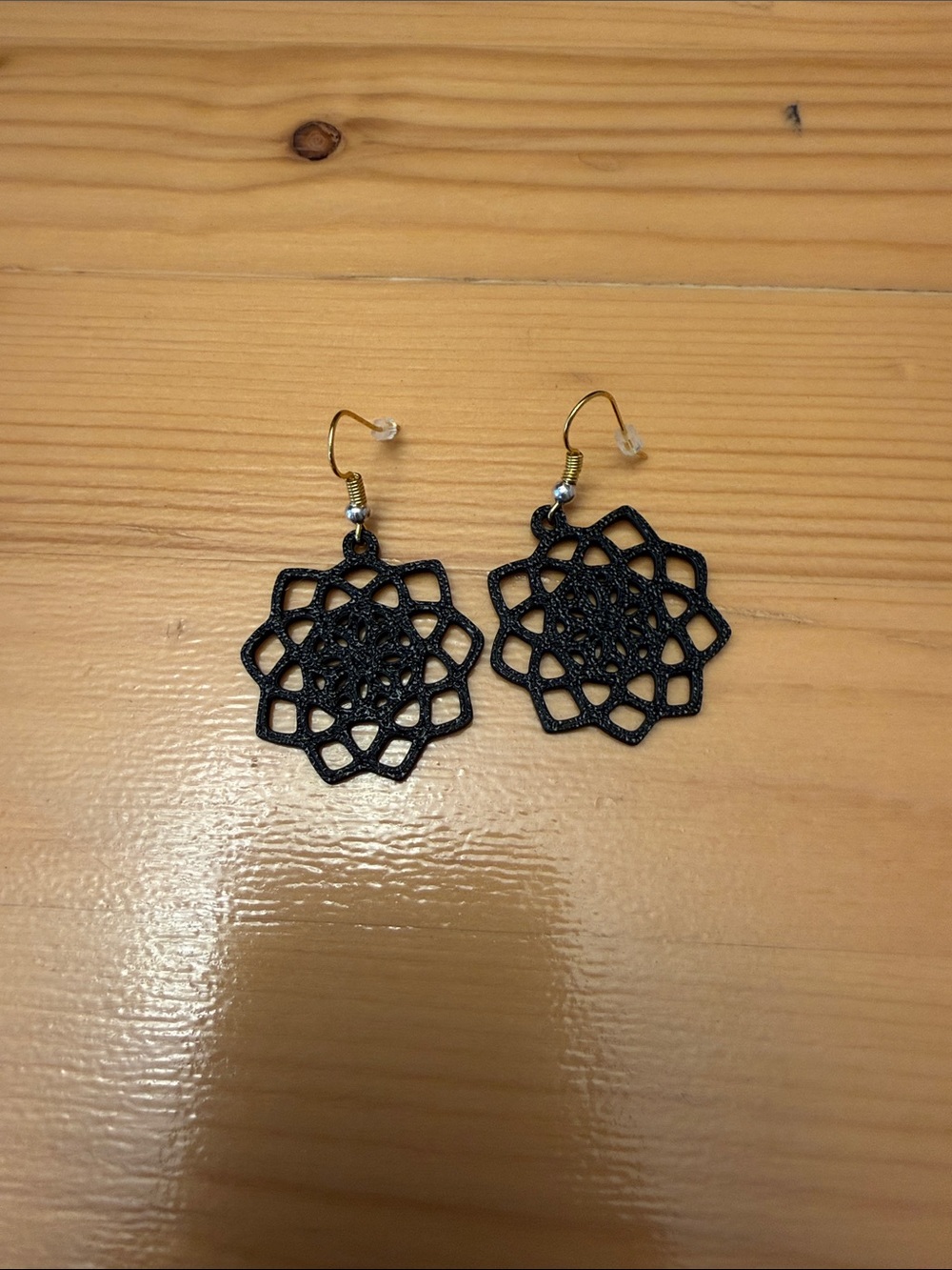 Black Filigree Floral Drop Earrings - Women Jewelry